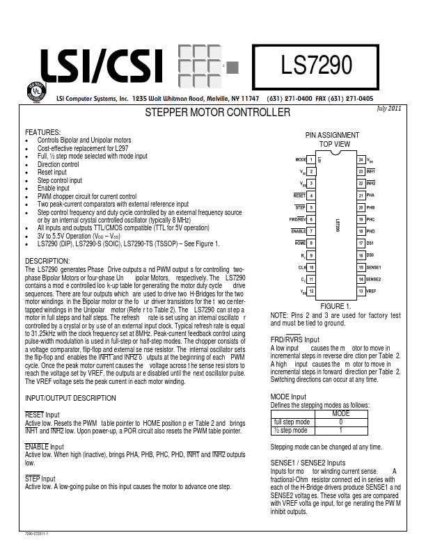 <?=LS7290?> डेटा पत्रक पीडीएफ