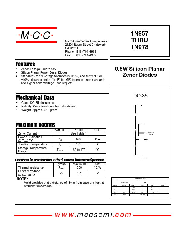1N962 Micro Commercial Components