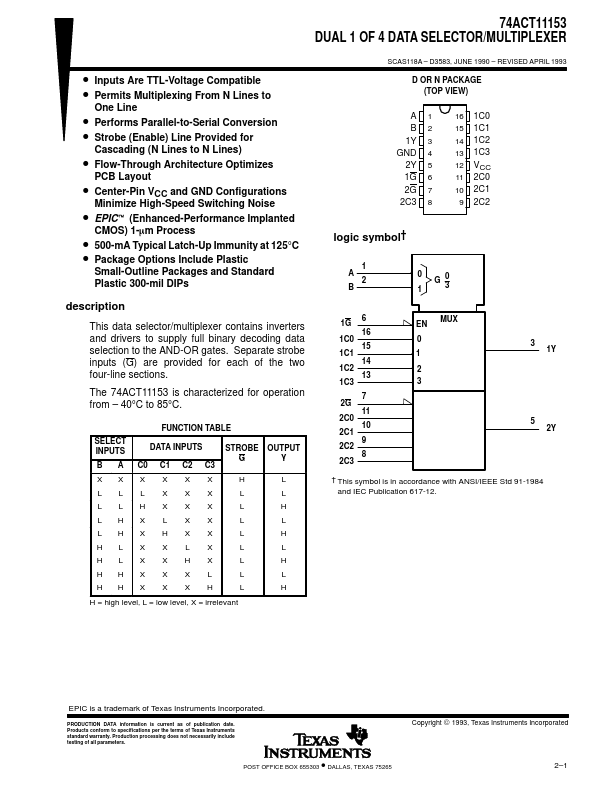 <?=74ACT11153?> डेटा पत्रक पीडीएफ