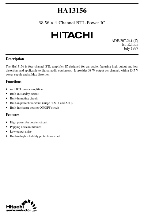 HA13156 Hitachi Semiconductor