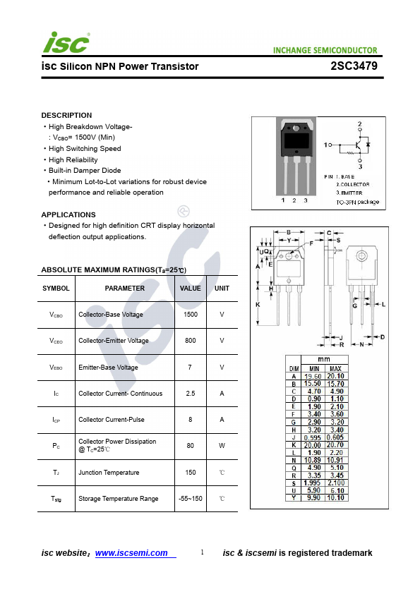 2SC3479 Inchange Semiconductor