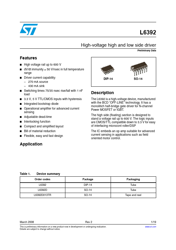 L6392 STMicroelectronics