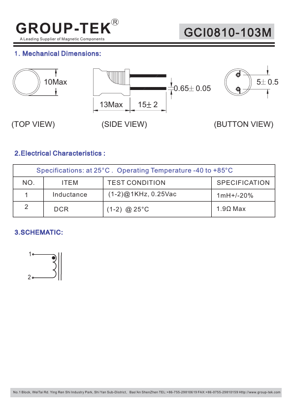 <?=GCI0810-103M?> डेटा पत्रक पीडीएफ