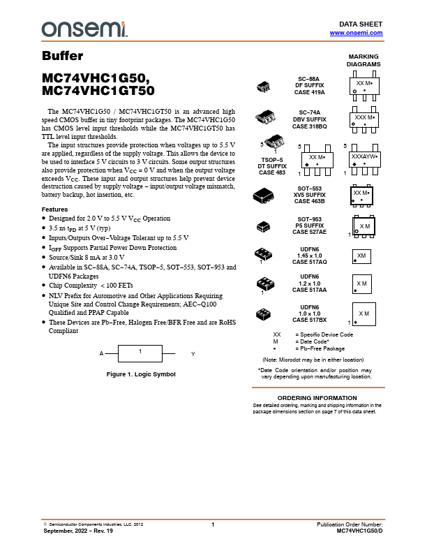 <?=MC74VHC1G50?> डेटा पत्रक पीडीएफ