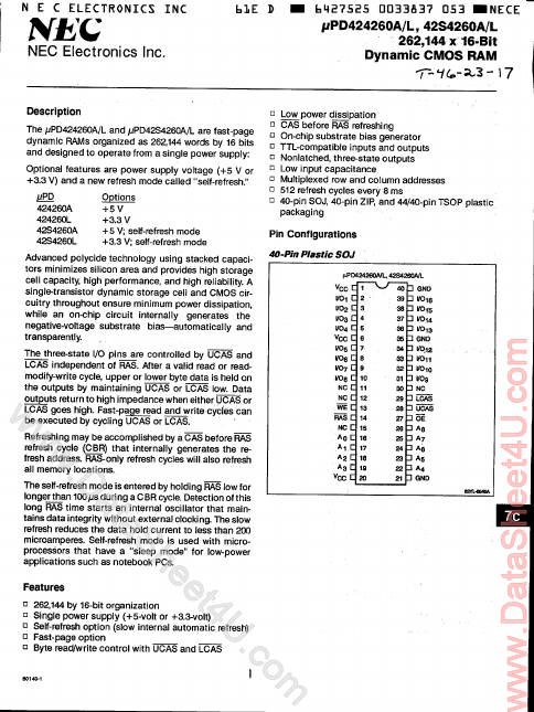 UPD42S4260A NEC Electronics