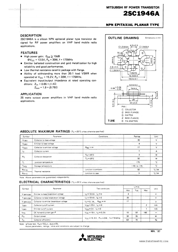 C1946A Mitsubishi Electric Semiconductor