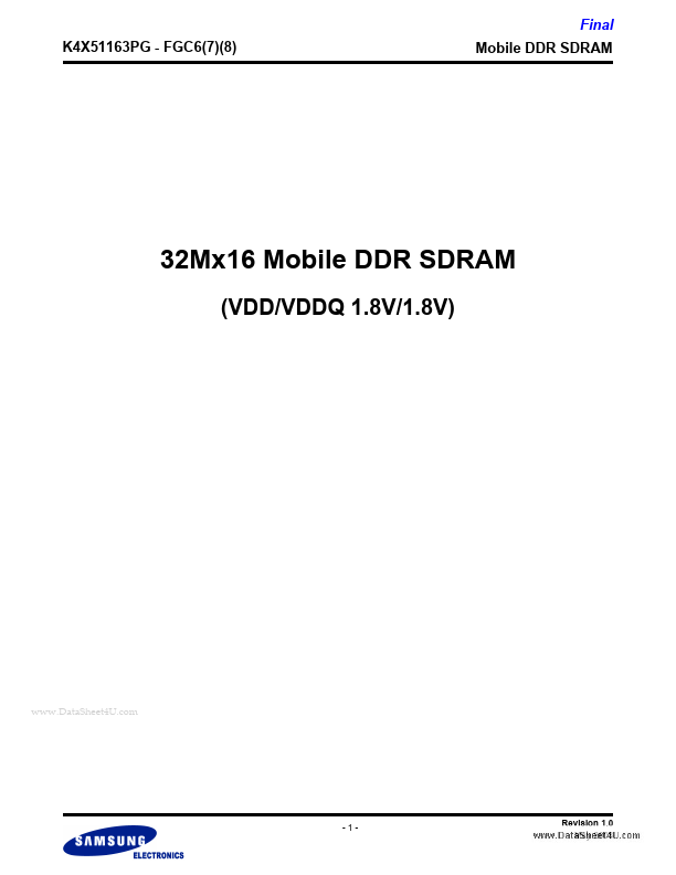 K4X51163PG-FGC7 Samsung Electronics