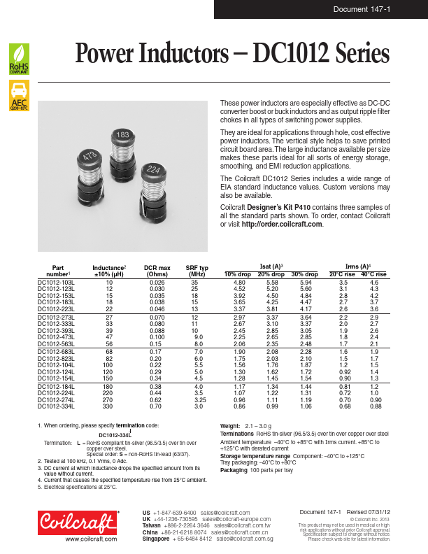 DC1012-103L Coilcraft