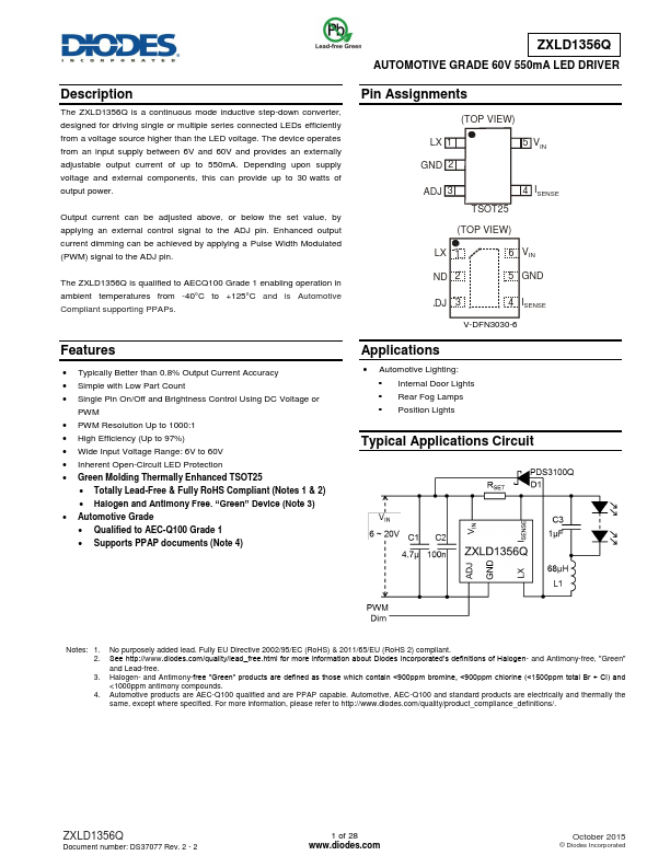 ZXLD1356Q Diodes