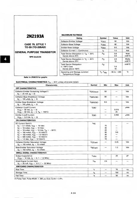 2N2193A Motorola