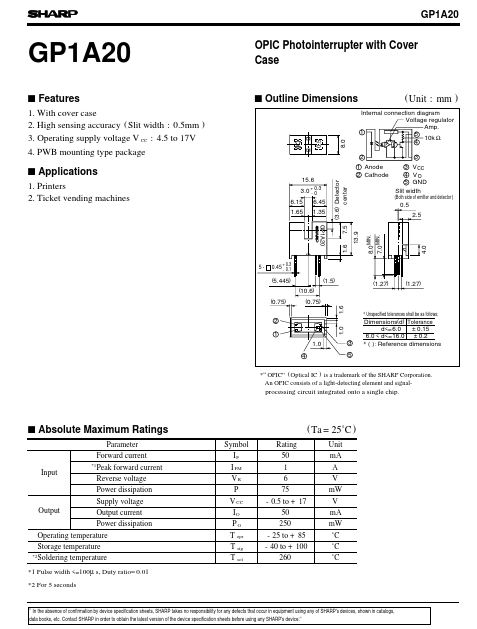 GP1A20 Sharp Electrionic Components
