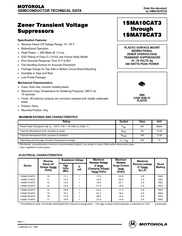 1SMA30CAT3 Motorola  Inc