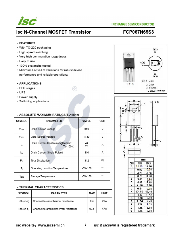 FCP067N65S3