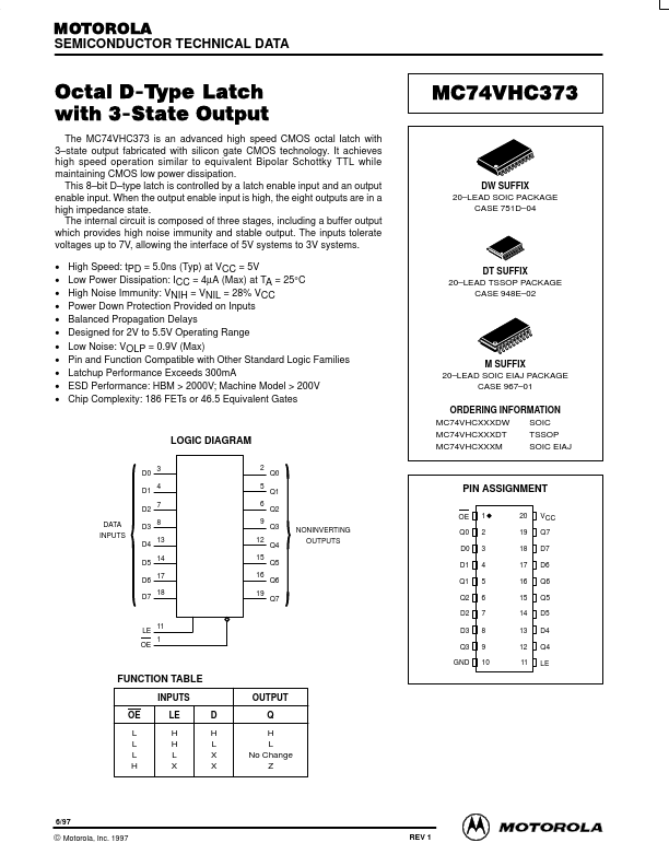 <?=MC74VHC373?> डेटा पत्रक पीडीएफ