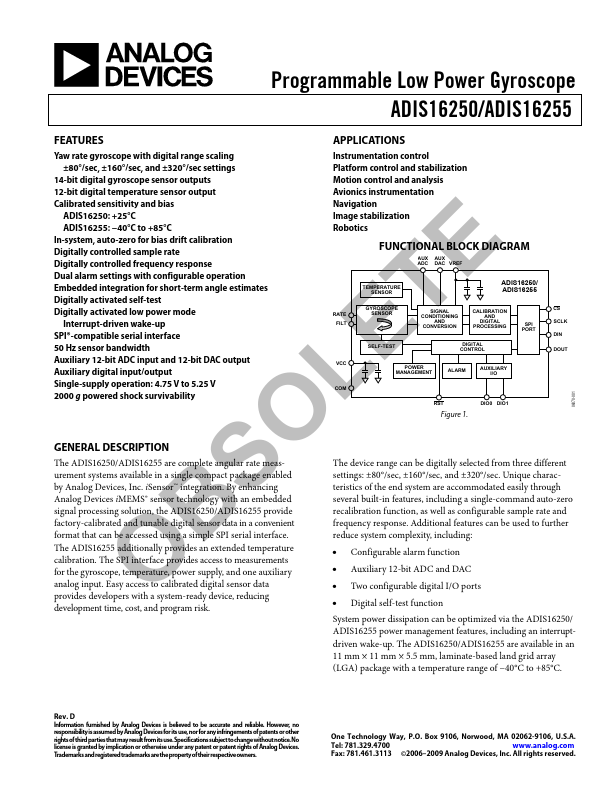 ADIS16255 Analog Devices