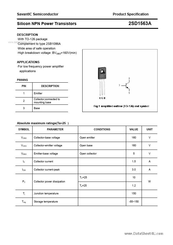 <?=2SD1563A?> डेटा पत्रक पीडीएफ