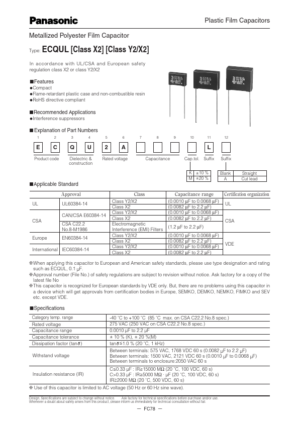 ECQU2A472KL Panasonic