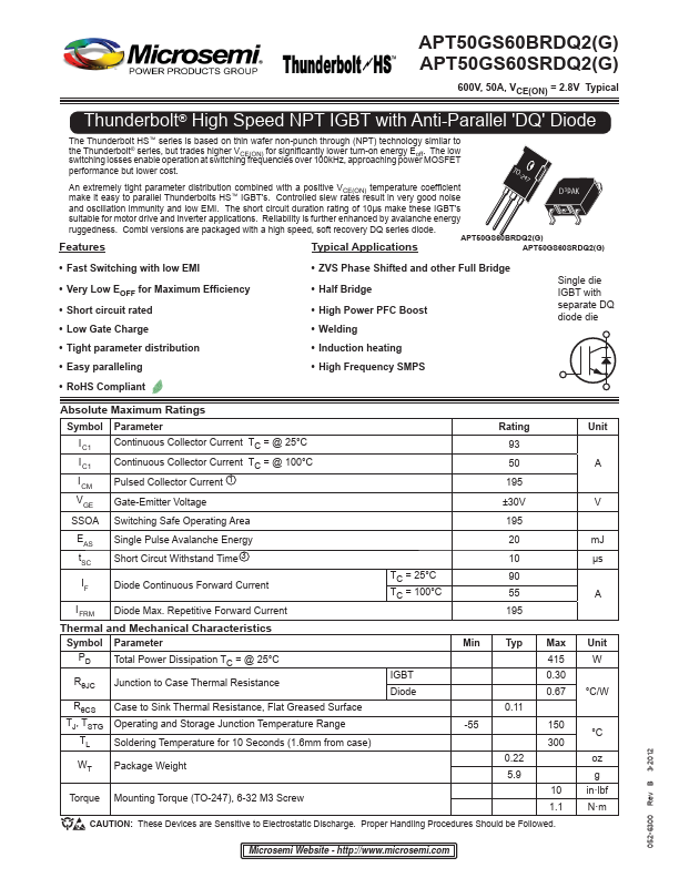 <?=APT50GS60BRDQ2?> डेटा पत्रक पीडीएफ