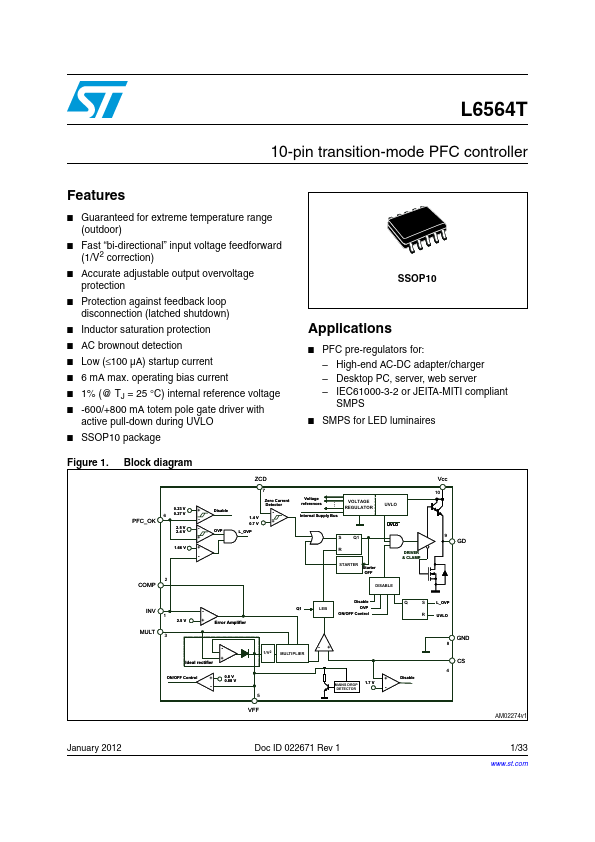 L6564T STMicroelectronics