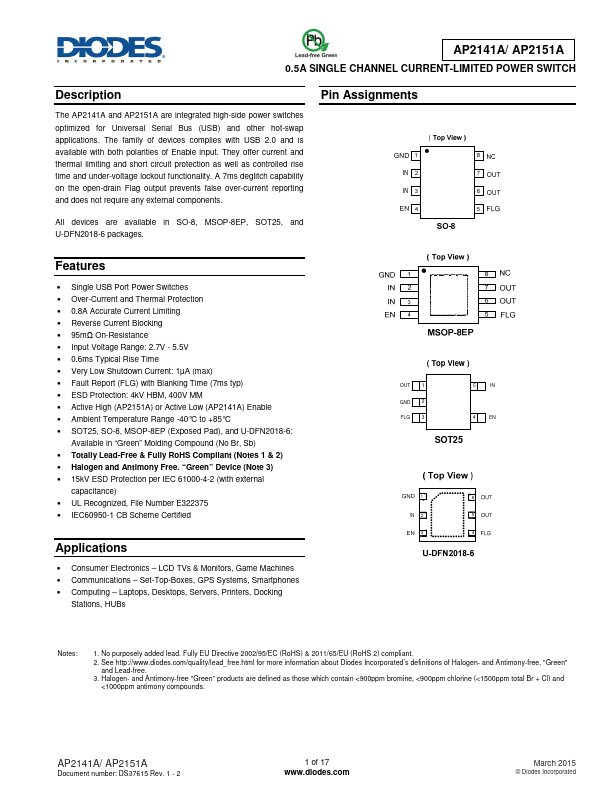 AP2141A Diodes