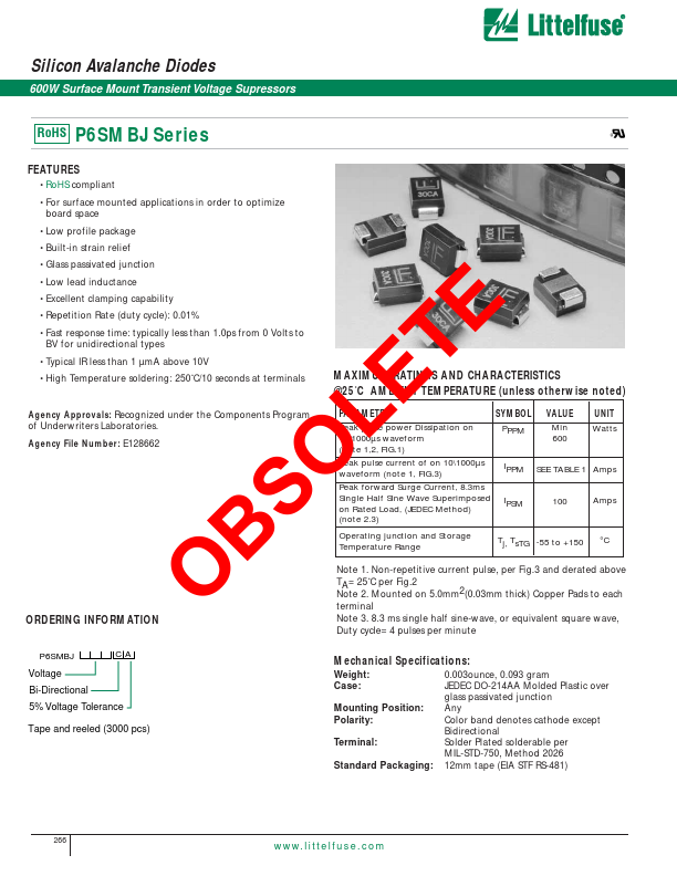 P6SMBJ12CA Littelfuse