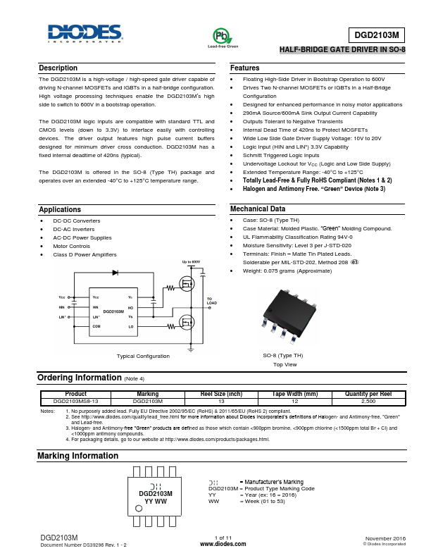 DGD2103M Diodes