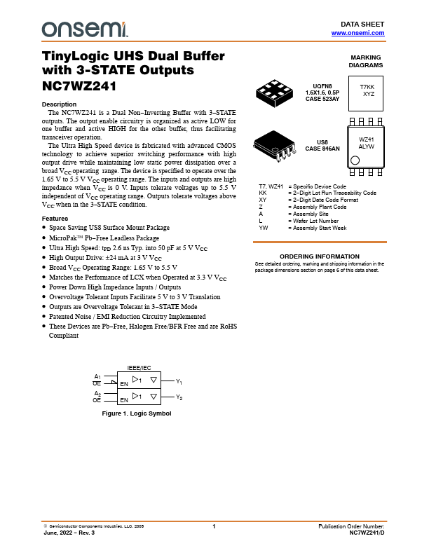 NC7WZ241 ON Semiconductor