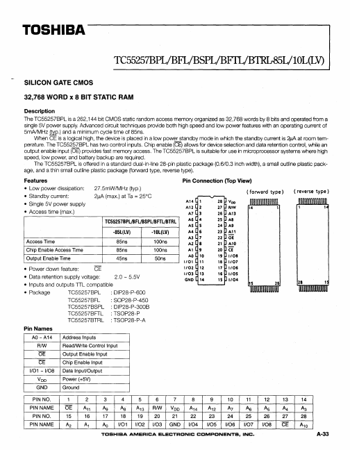 TC55257BFTL-85LV Toshiba