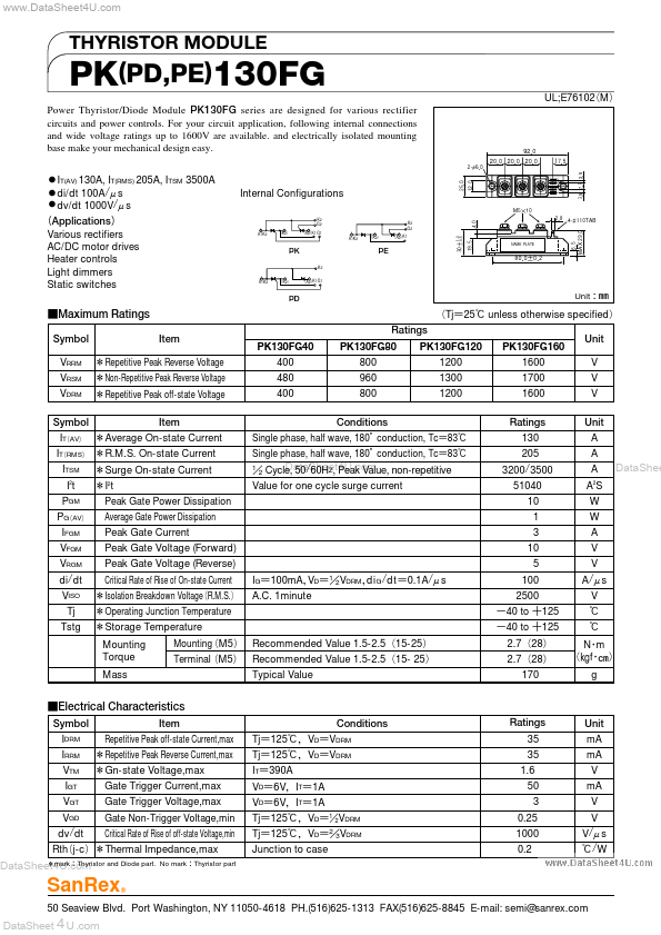 PK130FG80 SanRex Corporation