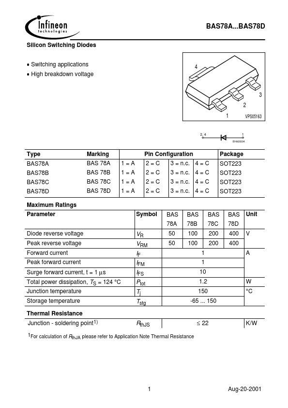 BAS78C Infineon Technologies AG