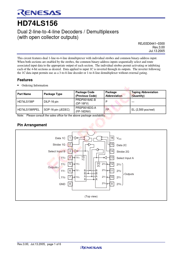 HD74LS156 Renesas