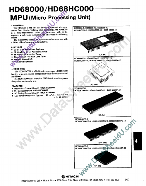 <?=HD68HC000?> डेटा पत्रक पीडीएफ