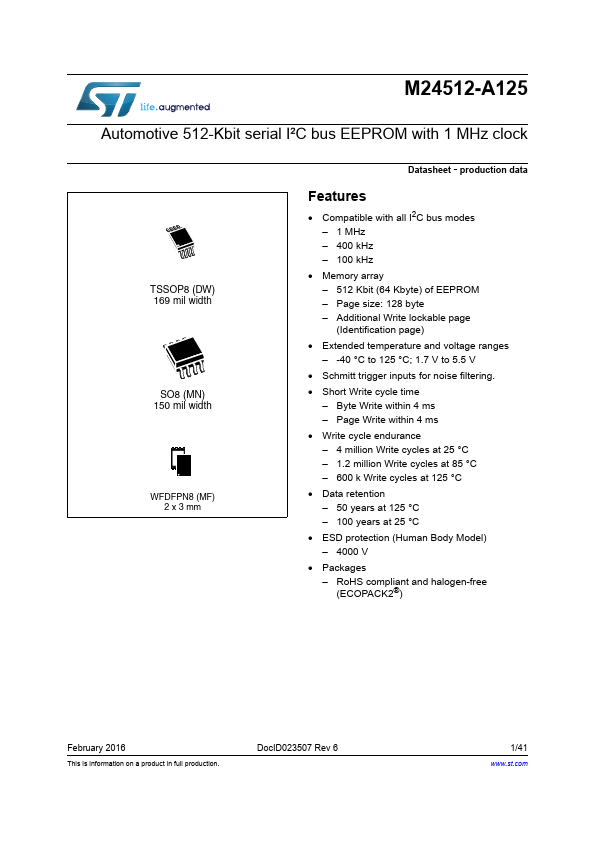 M24512-A125 STMicroelectronics