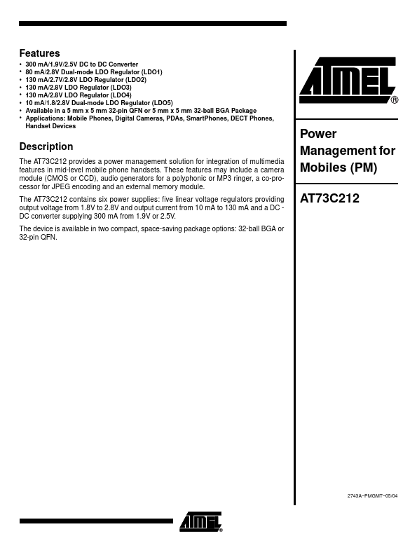 AT73C212 ATMEL Corporation