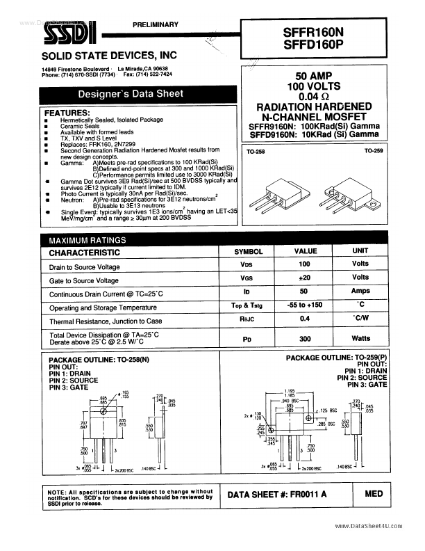 SFFD160P SSDI