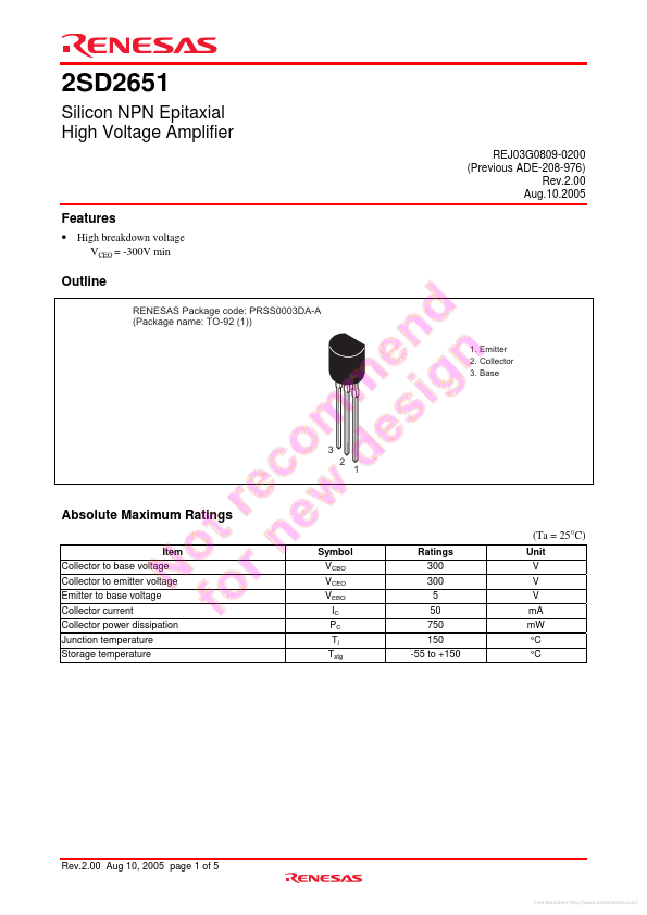 2SD2651 Renesas