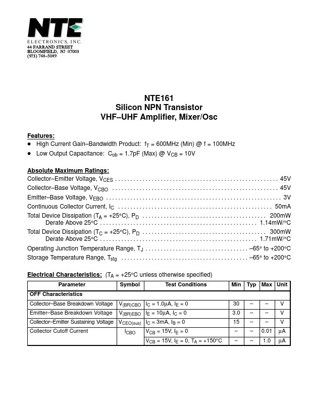 NTE161