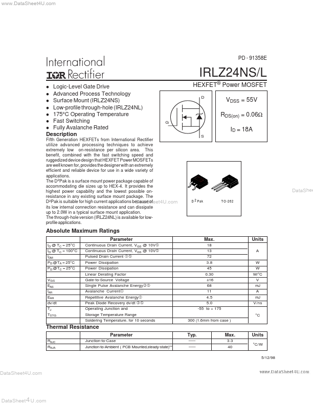IRLZ24NS International Rectifier