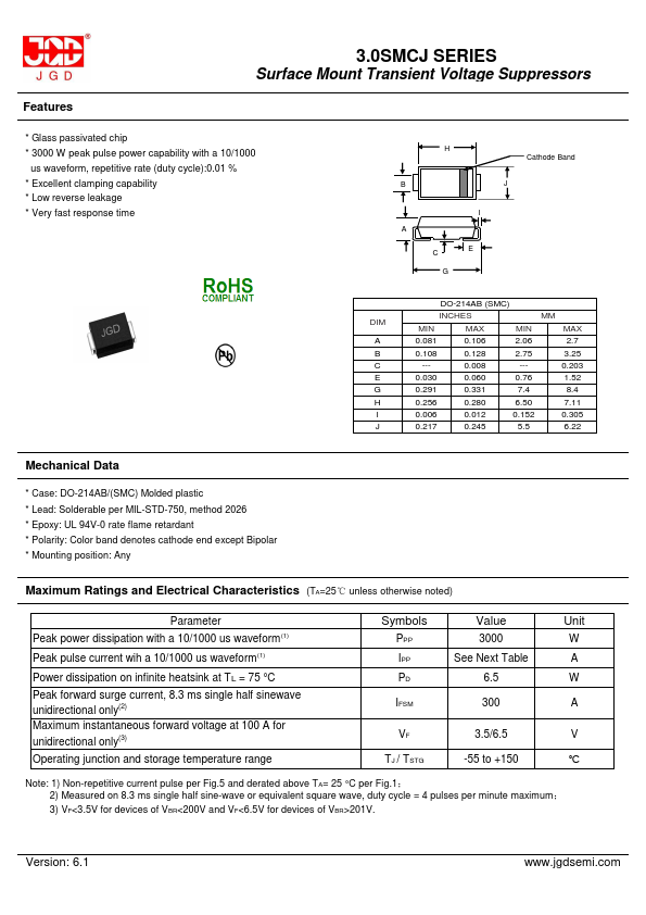 3.0SMCJ26A JGD