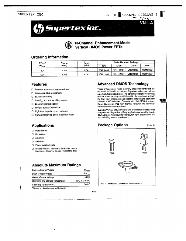 VN1106ND Supertex  Inc