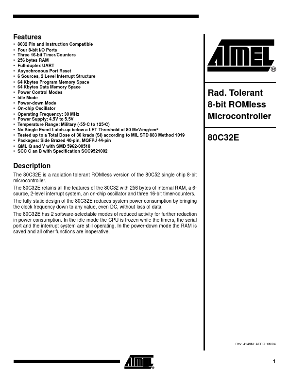 80C32E ATMEL Corporation