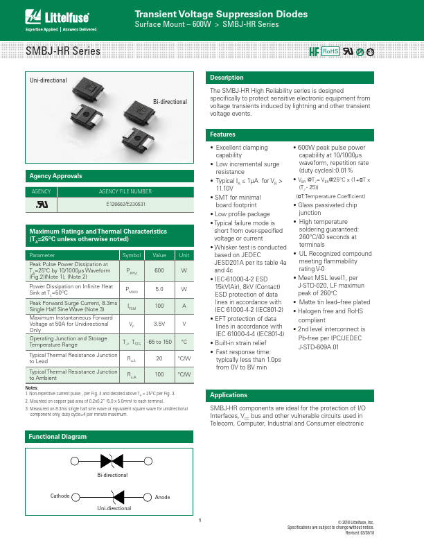 SMBJ18A-HR Littelfuse