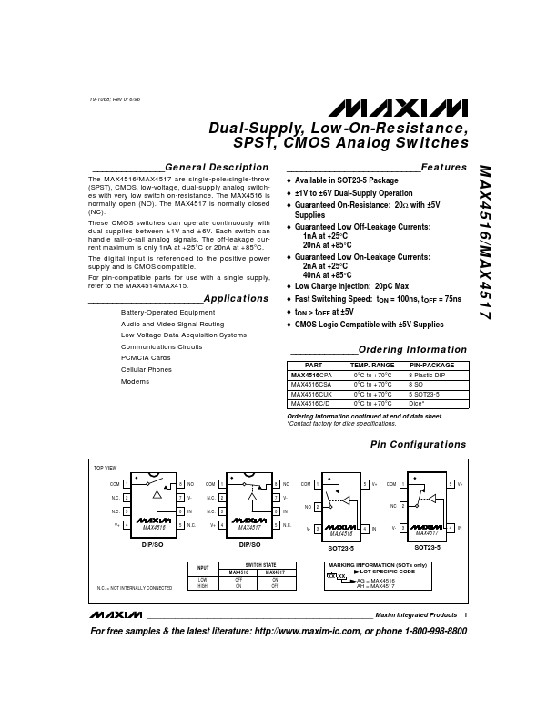 MAX4516 Maxim