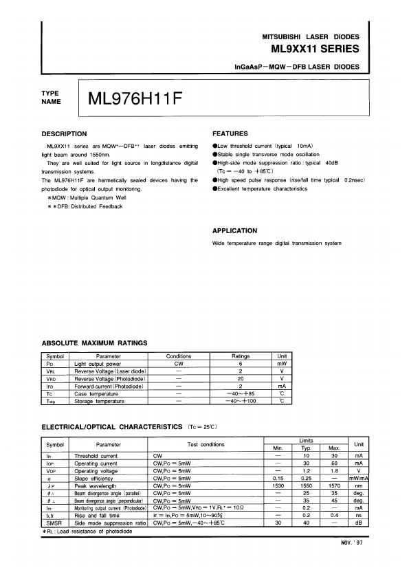 ML976H11F Mitsubishi