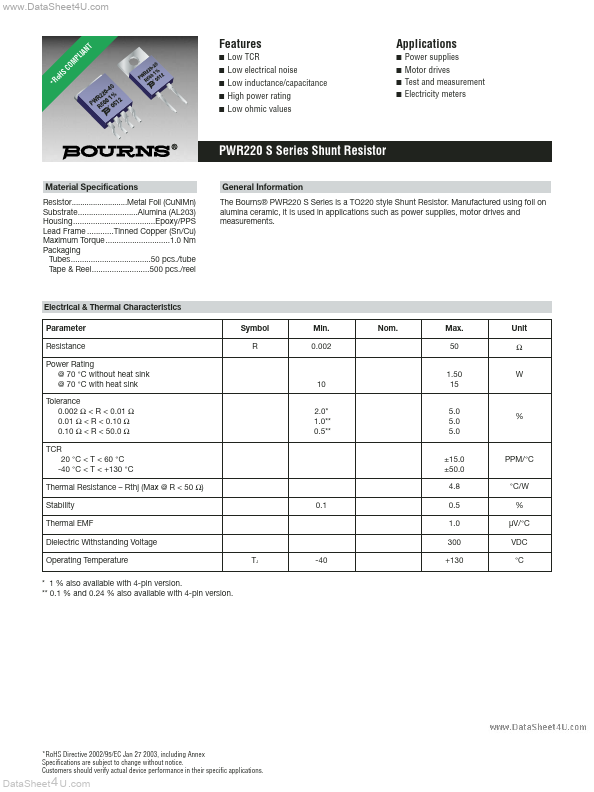 <?=PWR220S?> डेटा पत्रक पीडीएफ