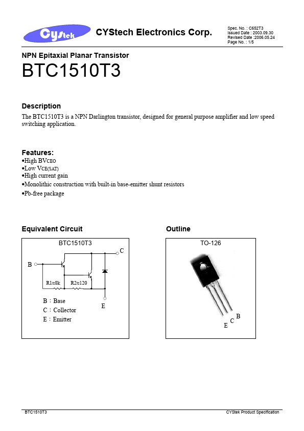 <?=BTC1510T3?> डेटा पत्रक पीडीएफ