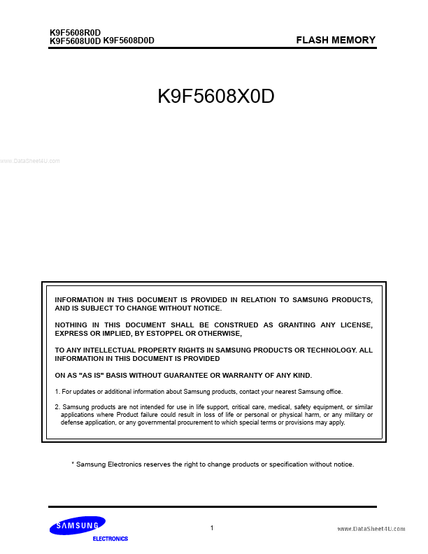 K9F5608U0D Samsung semiconductor