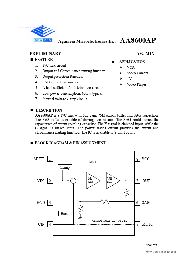 AA8600AP Agamem Microelectronic