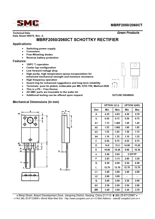 MBRF2050CT Sangdest Microelectronics