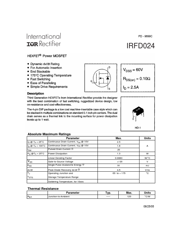 IRFD024 International Rectifier